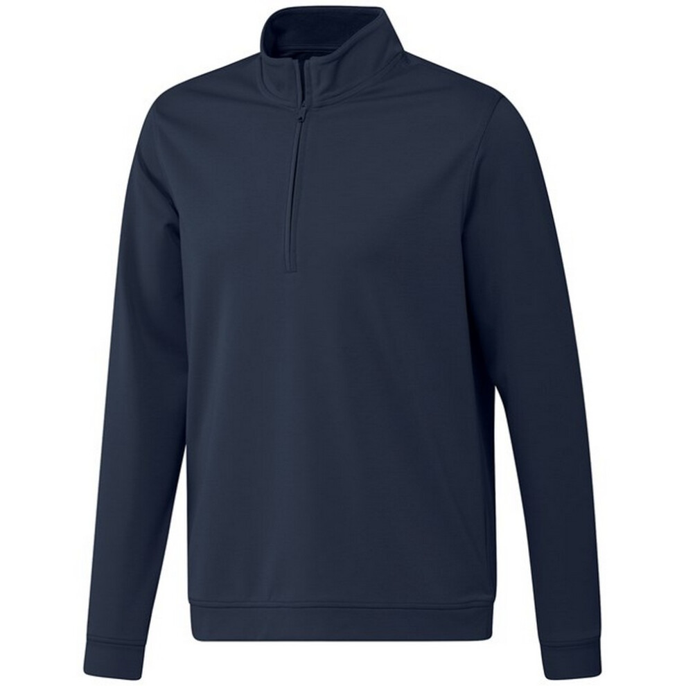 (S, Collegiate Navy) Adidas Mens Elevated Quarter Zip Sweatshirt