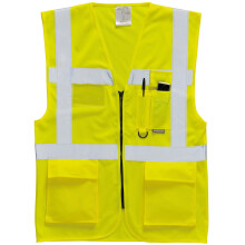 (S, Yellow) Portwest Hi Vis Executive / Manager Vest / Safetywear (Pack of 2)