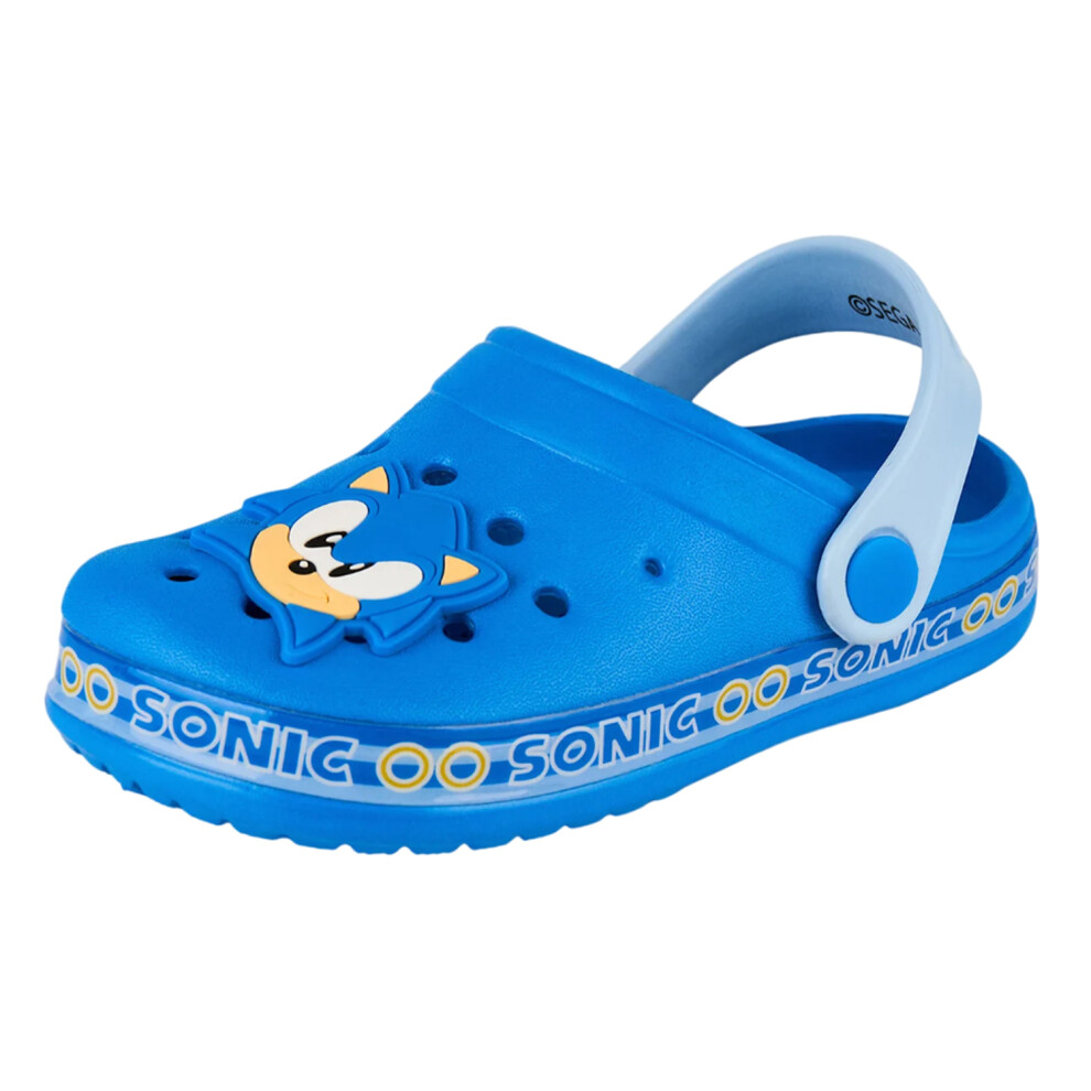 (13 UK Child, Blue) Sonic The Hedgehog Boys Clogs