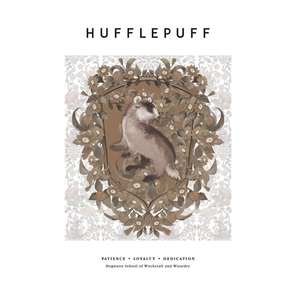 (80cm x 60cm, Brown/White/Black) Harry Potter Hufflepuff Print