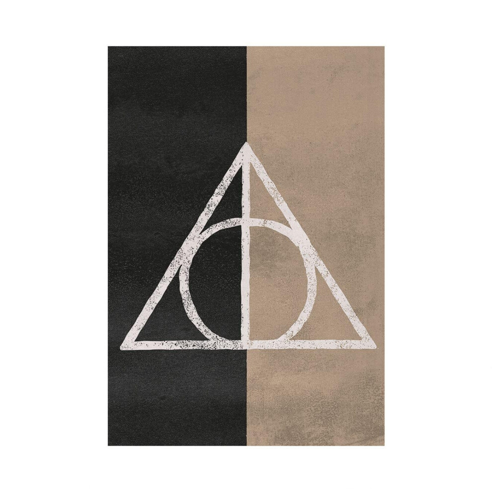 (80cm x 60cm, Brown/Black/White) Harry Potter Deathly Hallows Print