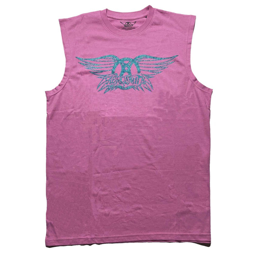 (S, Pink) Aerosmith Womens/Ladies Embellished Tank Top-image-OPC-PF78JPK-NEW