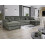 Furniture 786 Family Large Double Sofa with Footstool U-Shaped Grey 1
