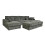 Furniture 786 Family Large Double Sofa with Footstool U-Shaped Grey 5
