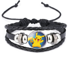 (02) Playful Pokmon Time Bracelet Soft Leather Kids Wristband Travel Souvenir