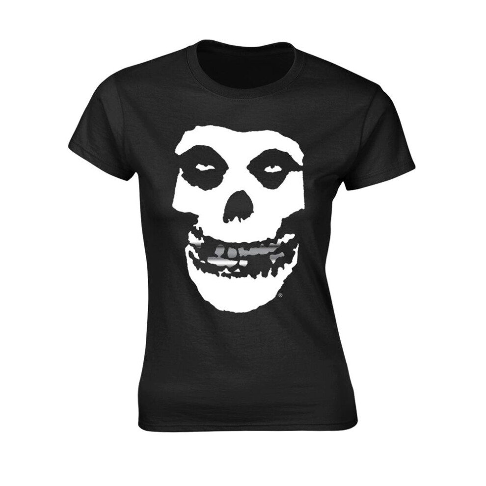 (XL, Black/Silver) Misfits Womens/Ladies Skull Teeth T-Shirt