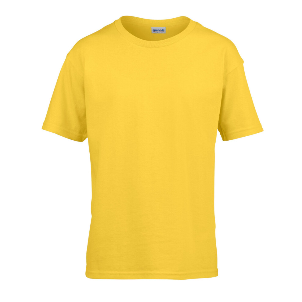 (7-8 Years, Daisy) Gildan Childens/Kids SoftStyle Ringspun T-Shirt