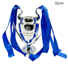 (32cm/12.60in) European Football Trophy Resin Model Soccer Sports Souvenir Fan Display Gift