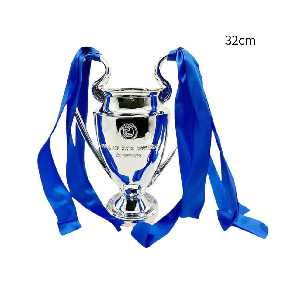 (32cm/12.60in) European Football Trophy Resin Model Soccer Sports Souvenir Fan Display Gift