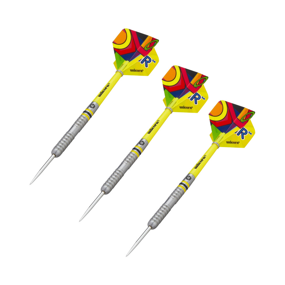 (24g, Yellow/Multicoloured) Unicorn Flair Tungsten Darts Set (Pack of 3)