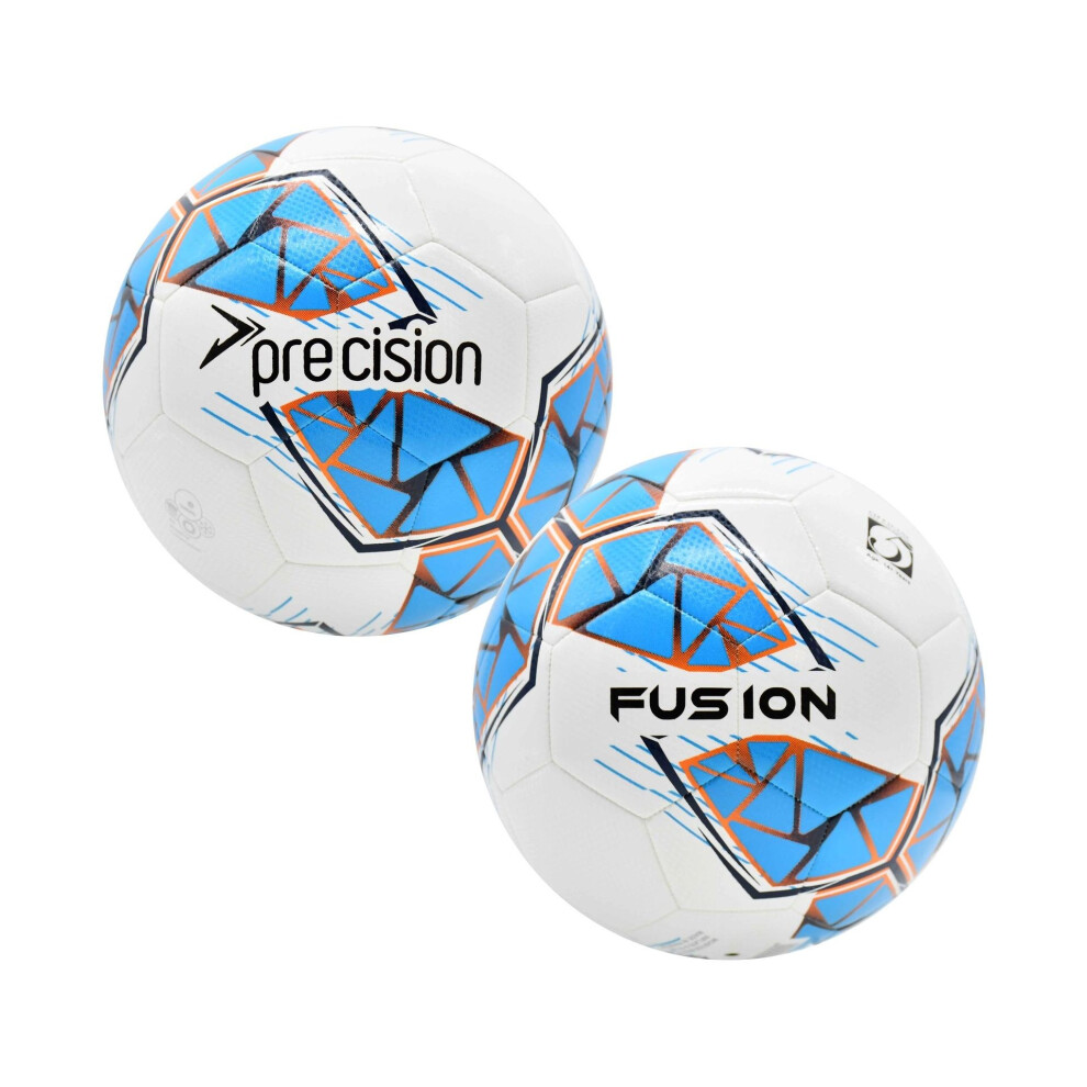 Precision White/Cyan/Orange (5, /Grey) Fusion Fifa Basic Training Ball