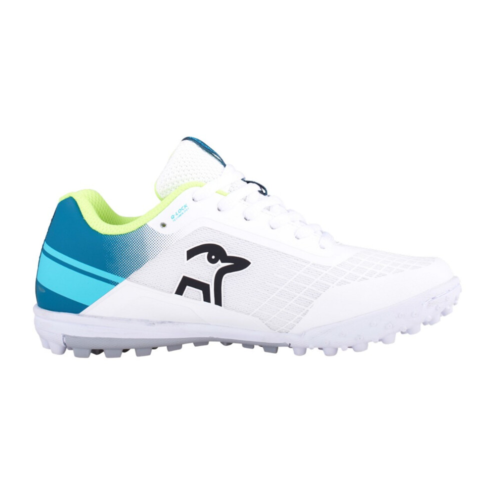 (4 UK, White/Teal) Kookaburra Childrens/Kids KC 5.0 Rubber Cricket Shoes