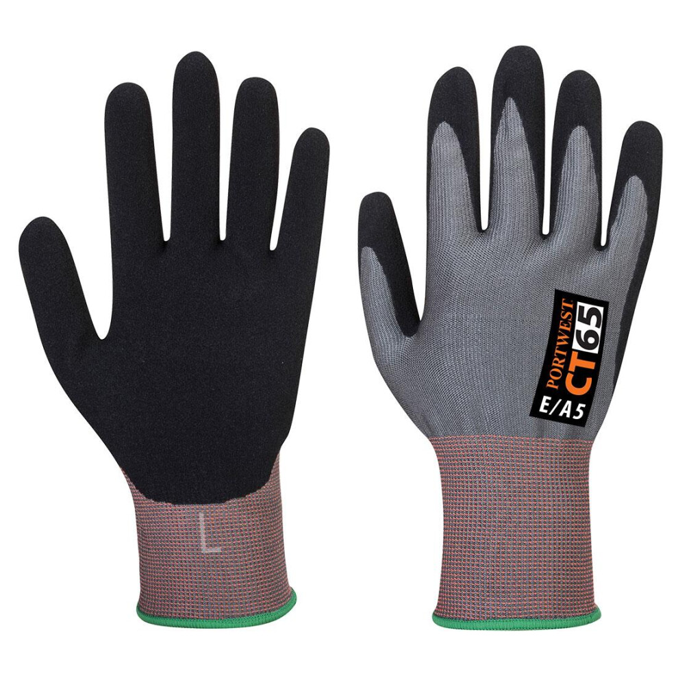 (XL, Grey/Black) Portwest Unisex Adult Nitrile Gloves