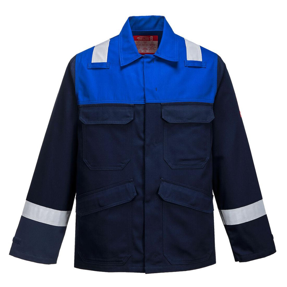 (3XL, Navy/Royal Blue) Portwest Mens Bizflame Plus Hi-Vis Jacket