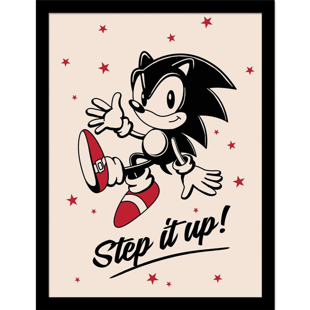 Sonic The Hedgehog Step It Up Framed Poster