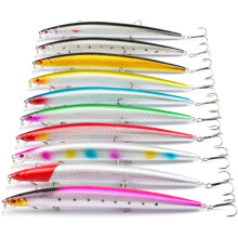 10Pcs Fishing Lure Kits Artificial Hard Bait Sets Including Spinning Lures, Minnow, Crank, Popper, VIB, Spoon Lure