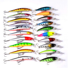 Fishing Lure Kits Artificial Soft Bait Set Including Spinning Lures, Plastic Worm, Frog, Single Hook