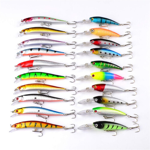 Fishing Lure Kits Artificial Soft Bait Set Including Spinning Lures, Plastic Worm, Frog, Single Hook 1