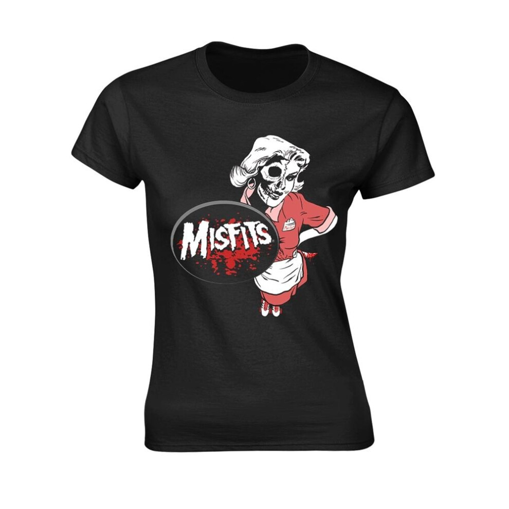 (L, Black) Misfits Womens/Ladies Waitress T-Shirt