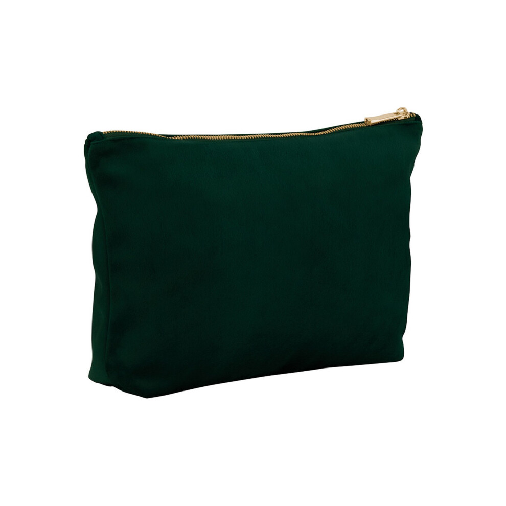 (L, Dark Emerald) Bagbase Velvet Accessory Bag