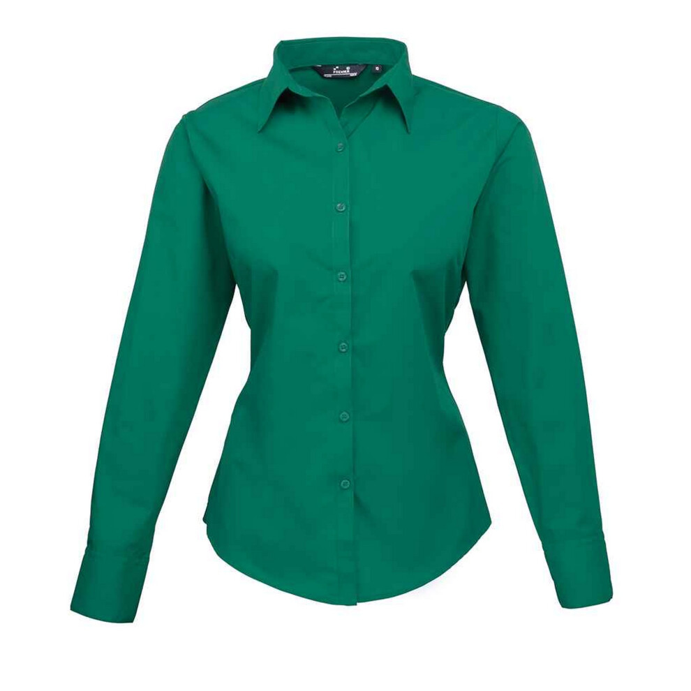 (6 UK, Emerald) Premier Womens/Ladies Long-Sleeved Shirt