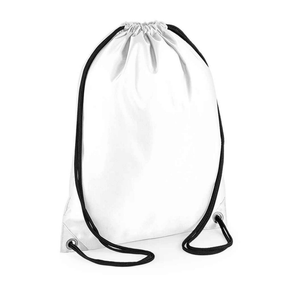Bagbase Unisex White (One Size, ) Budget Drawstring Bag