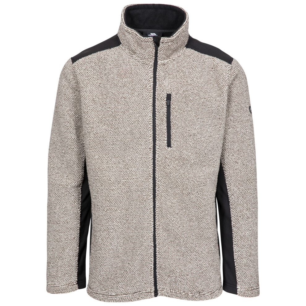 (S, Truffle Stripe) Trespass Mens Fleece Jacket Full Zip Faratino