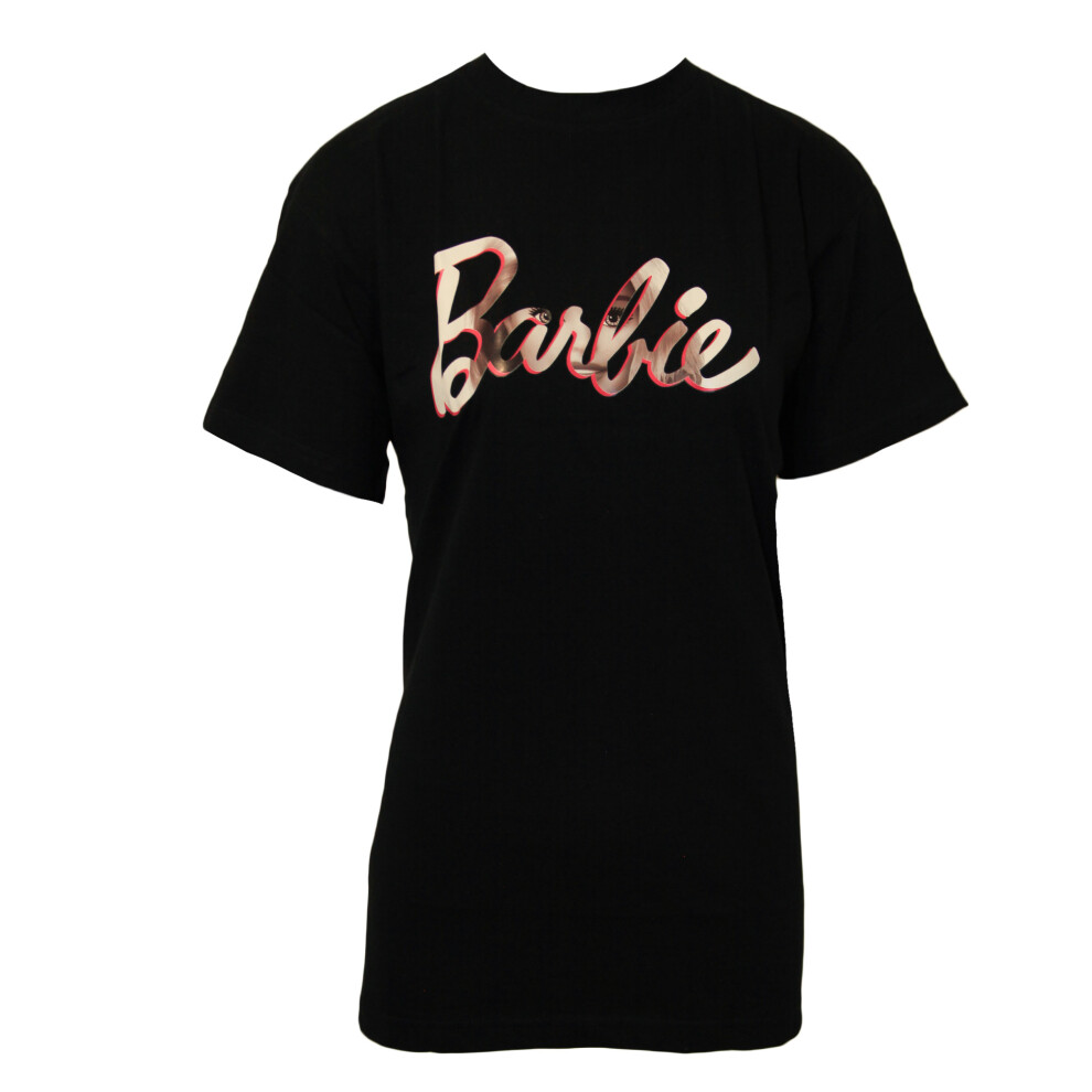 (3XL, Black/Pink) Barbie Womens/Ladies Oversized T-Shirt