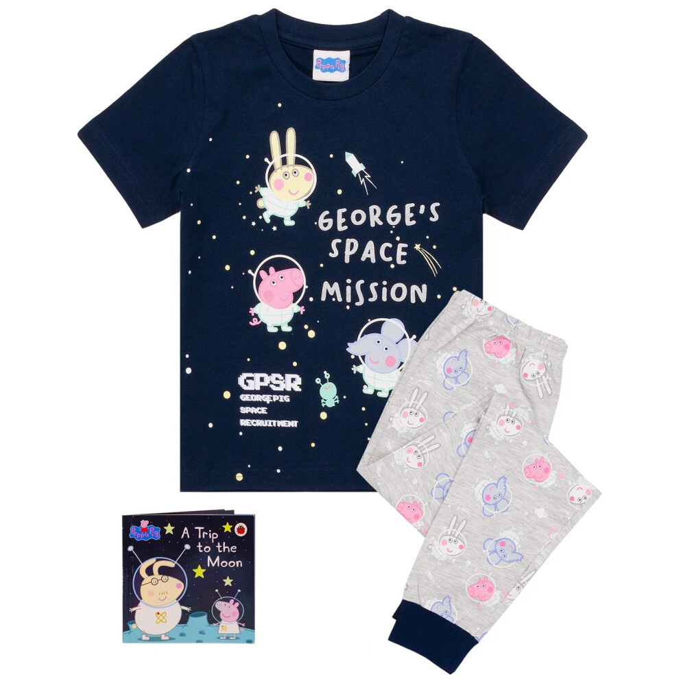 (4-5 Years, Navy) Peppa Pig Boys Pyjama Set