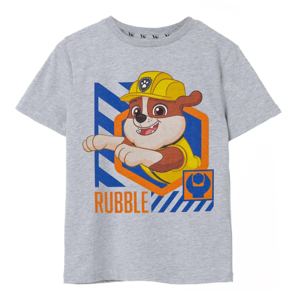 (5-6 Years, Grey Marl) Paw Patrol Boys Rubble T-Shirt