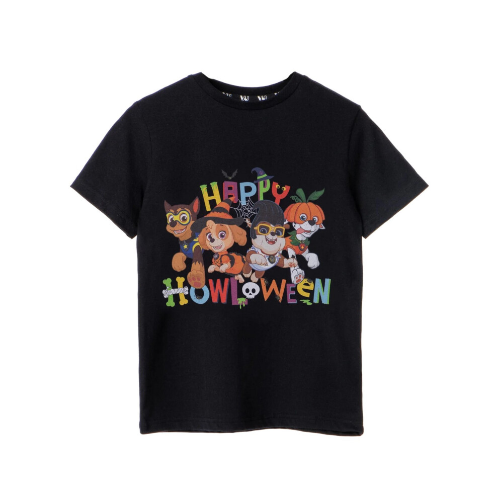 (7-8 Years, Black) Paw Patrol Childrens/Kids Happy Howloween T-Shirt