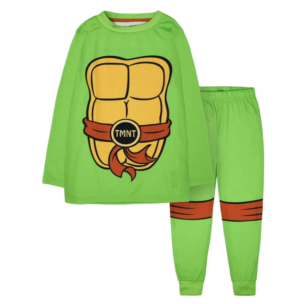 (7-8 Years, Green) Teenage Mutant Ninja Turtles Boys Printed Long Pyjama Set