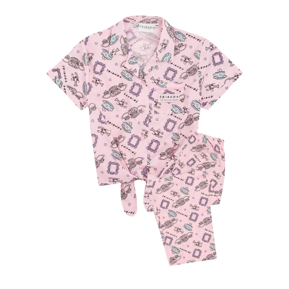 (8-9 Years, Pink) Friends Girls Short-Sleeved Pyjama Set