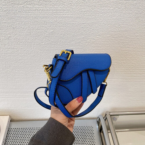 Blue Cute And Stylish Pu Leather Mini Saddle Bag For Girls Trendy Kids Crossbody Bag on OnBuy