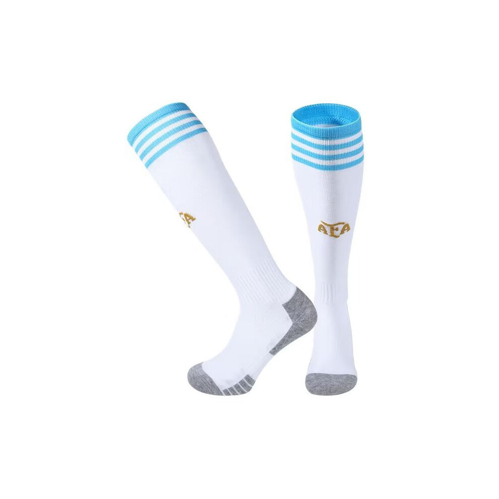 (Adults EU 37-45, Argentina) Football Socks For Argentina Home Kids and Adults Training Sport Racing Stocking