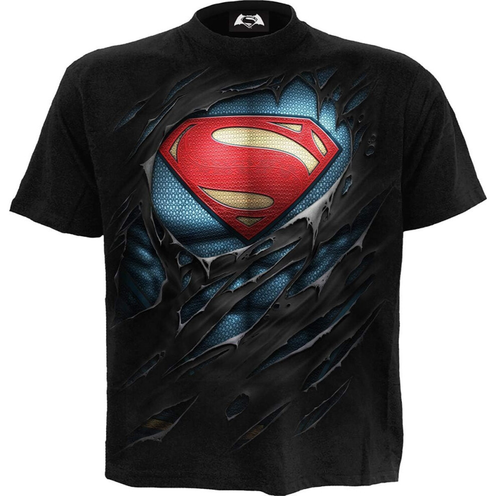 Superman Unisex Adult Ripped T-Shirt