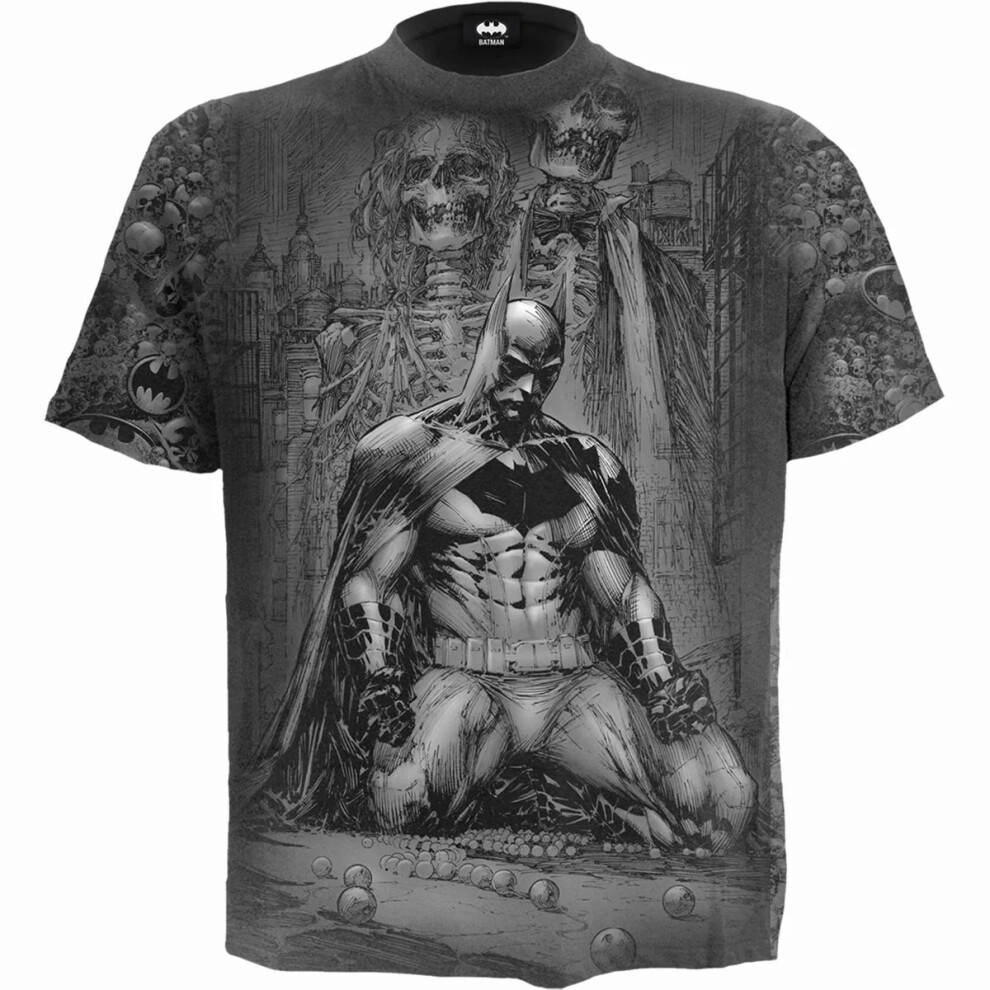 (M, Black) Batman Unisex Adult Vengeance Wrap T-Shirt