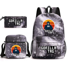 (Style 4) Gorilla Tag monke 3-piece schoolbag men and women students school season backpack crossbody bag pen bag set