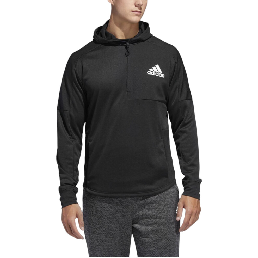 (Black, L) Adidas DU2555 Mens Hoodies Hooded Sweatshirts