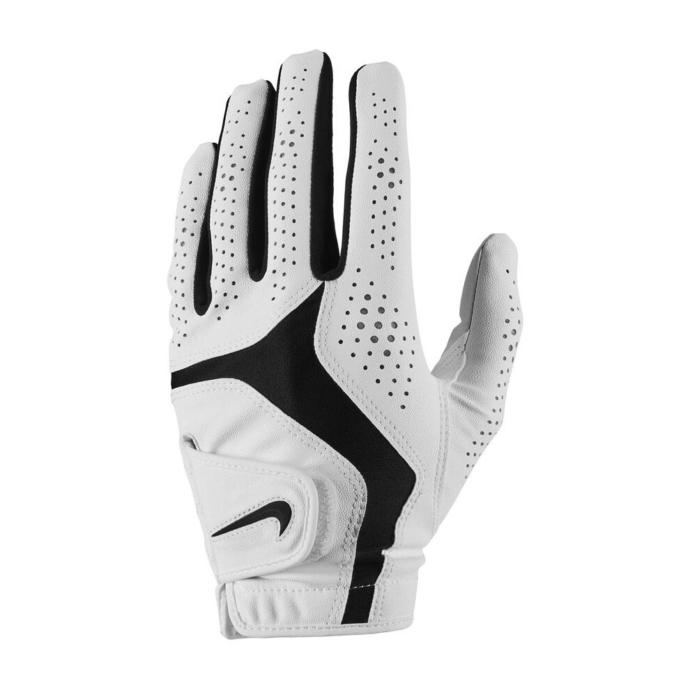 (L, White/Black) Nike Mens Dura Feel X Synthetic Leather 2024 Left Hand Golf Glove