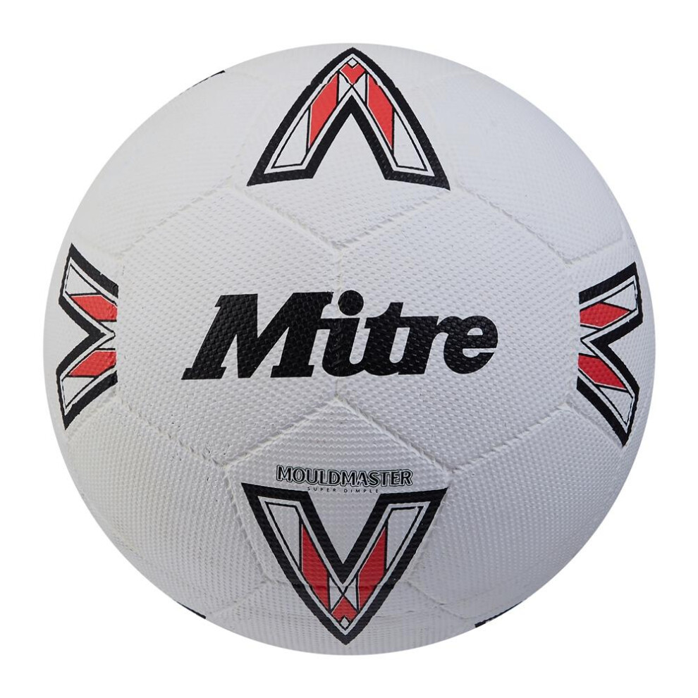 (4, White/Black/Red) Mitre 2024 Dimpled Football