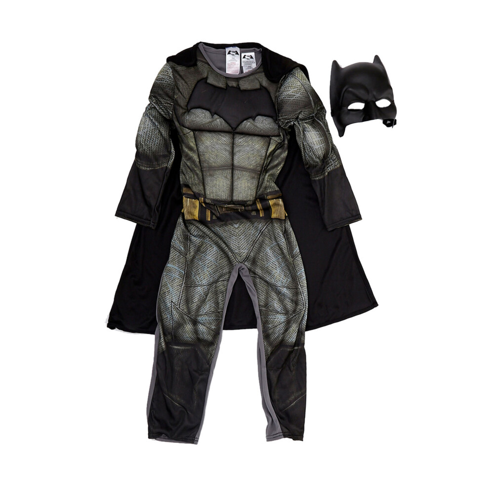 (L, Black/Grey/Yellow) Batman Boys Deluxe Costume