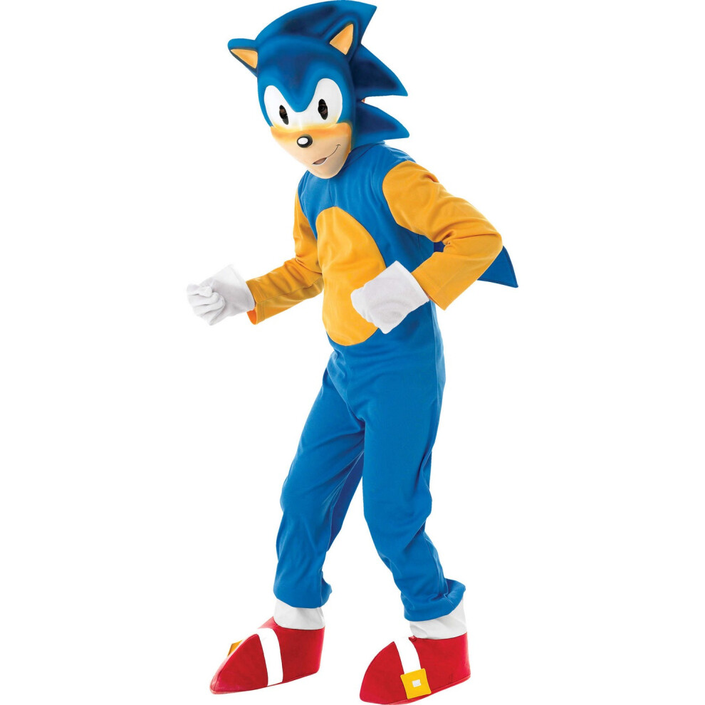 (S, Blue/Yellow/Red) Sonic The Hedgehog Childrens/Kids Costume