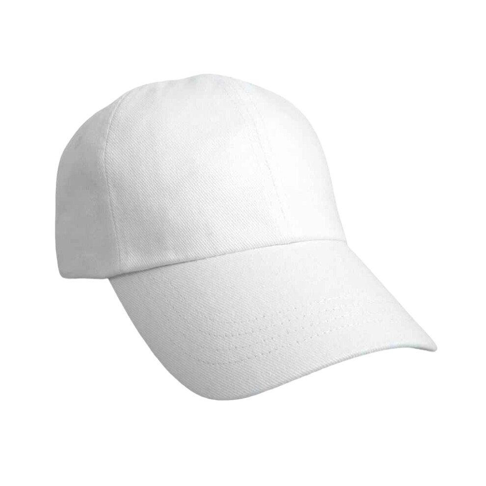 (One Size, White) Result Headwear Pro Style Plain Heavy Brushed Cotton Baseball Cap