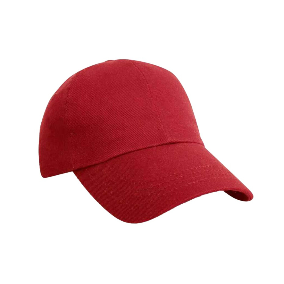 (One Size, Red) Result Headwear Pro Style Plain Heavy Brushed Cotton Baseball Cap