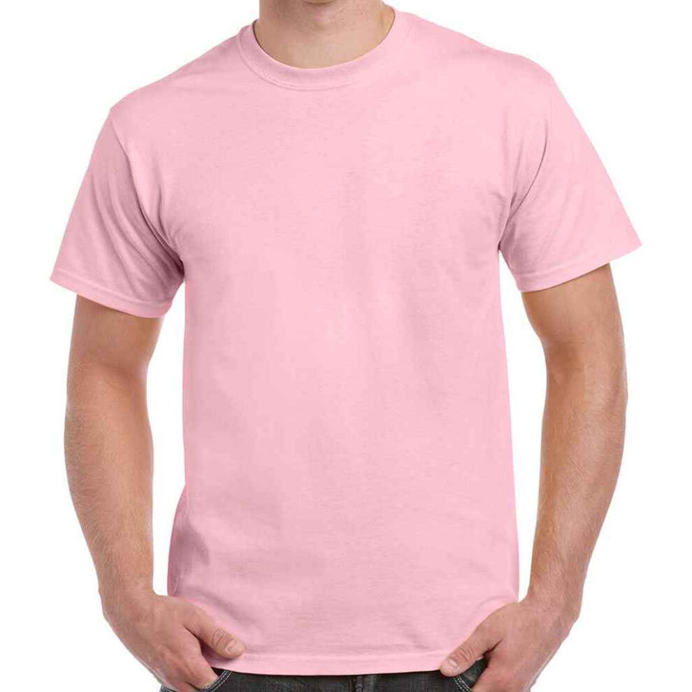 (S, Light Pink) Gildan Mens Heather Heavy T-Shirt