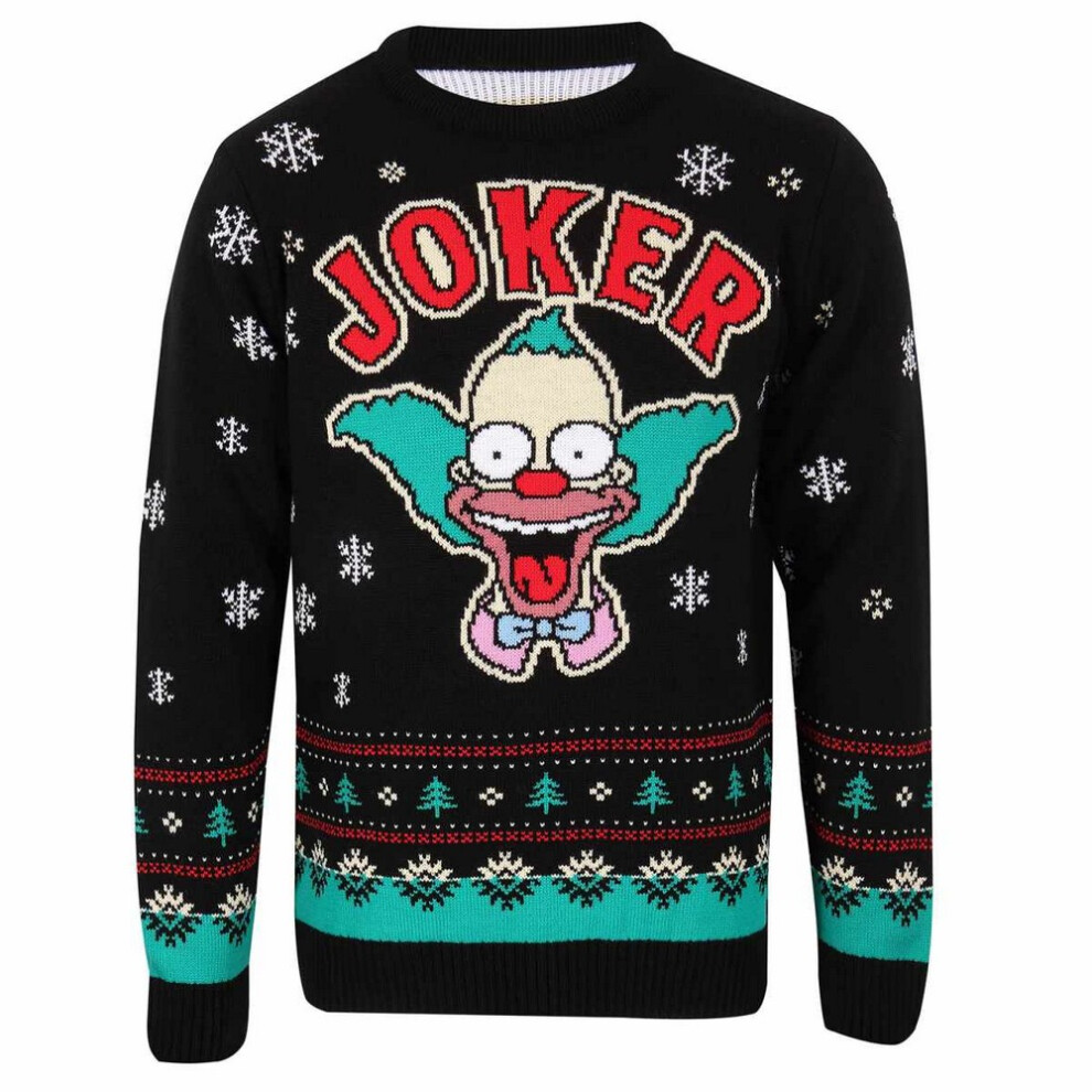 (L, Black) The Simpsons Unisex Adult Joker Knitted Jumper