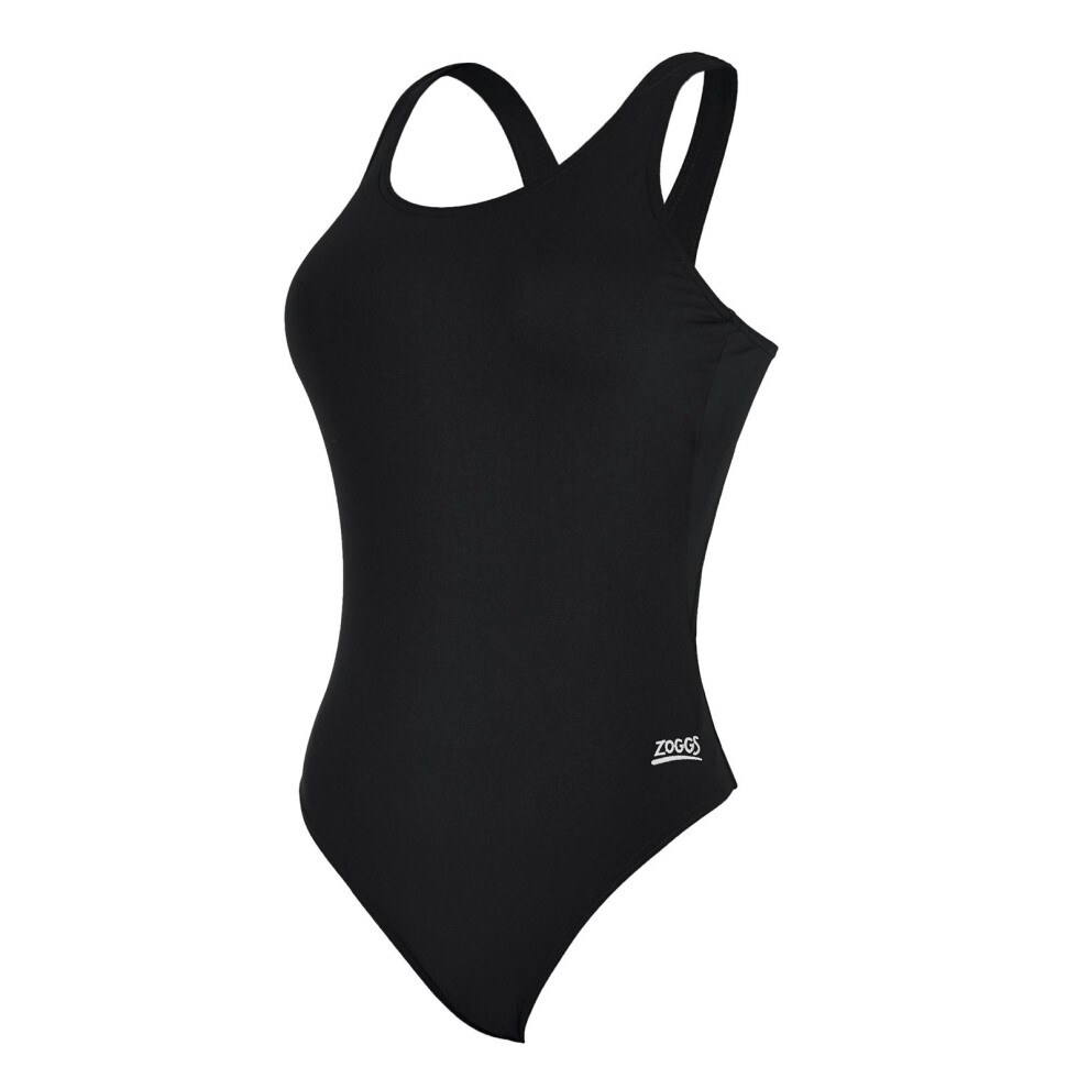 (12 UK, Black) Zoggs Womens/Ladies Cottesloe Powerback 2024 One Piece Swimsuit