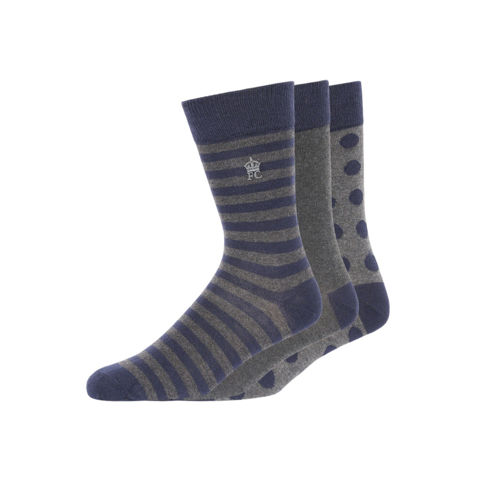 French Connection Unisex Adult Dot And Stripe Socks (Pack of 3)