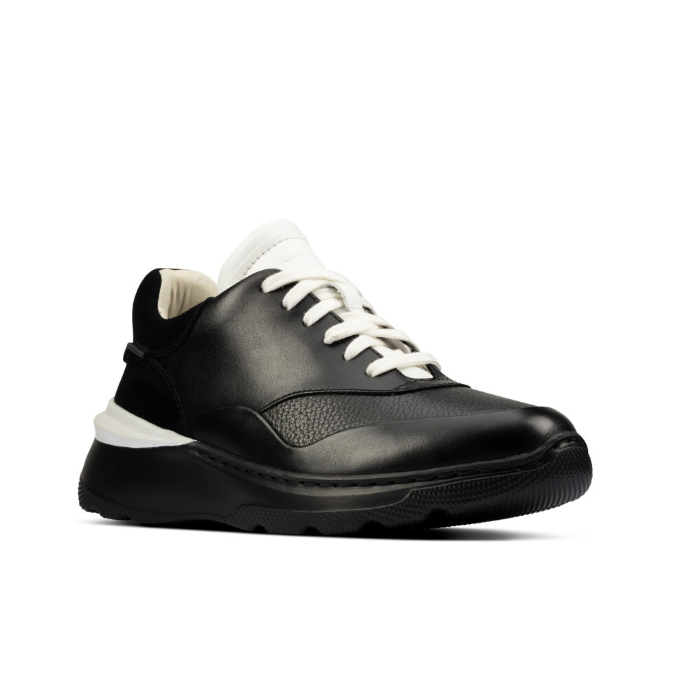 (4 UK, Black) Clarks Womens/Ladies Sprint Lite Lace Leather Trainers